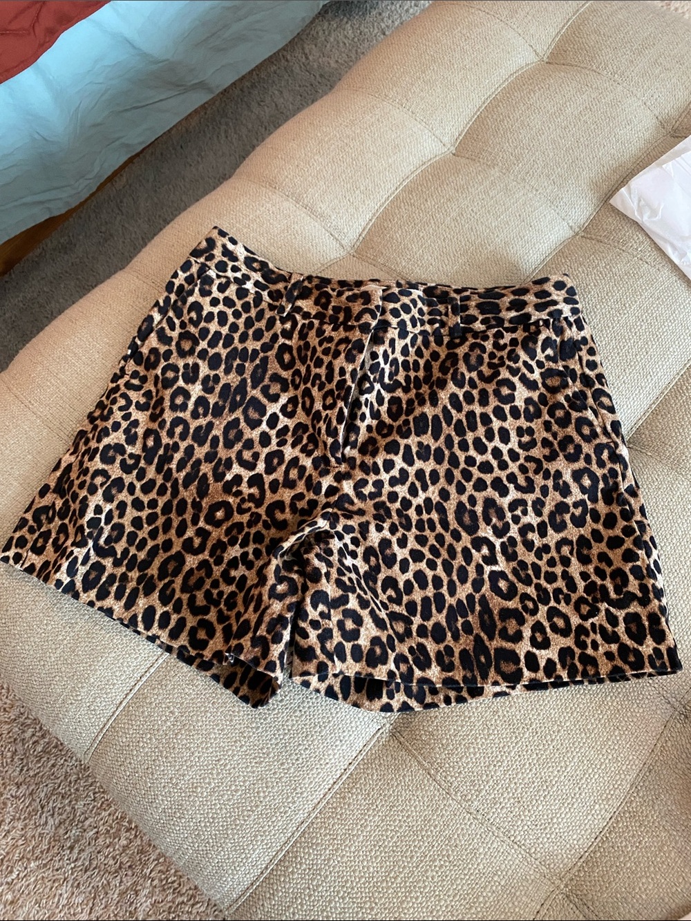 Michael Kors Leopard Print High Waist Women’s Shorts - Brown & Black